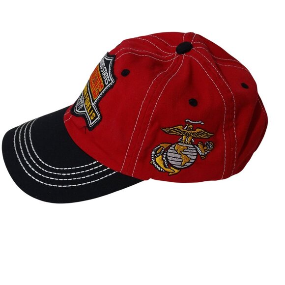 U.S. Marines Semper Fidelis Red Black Baseball Cap One Size Fits Most Logo Patch - Picture 2 of 8